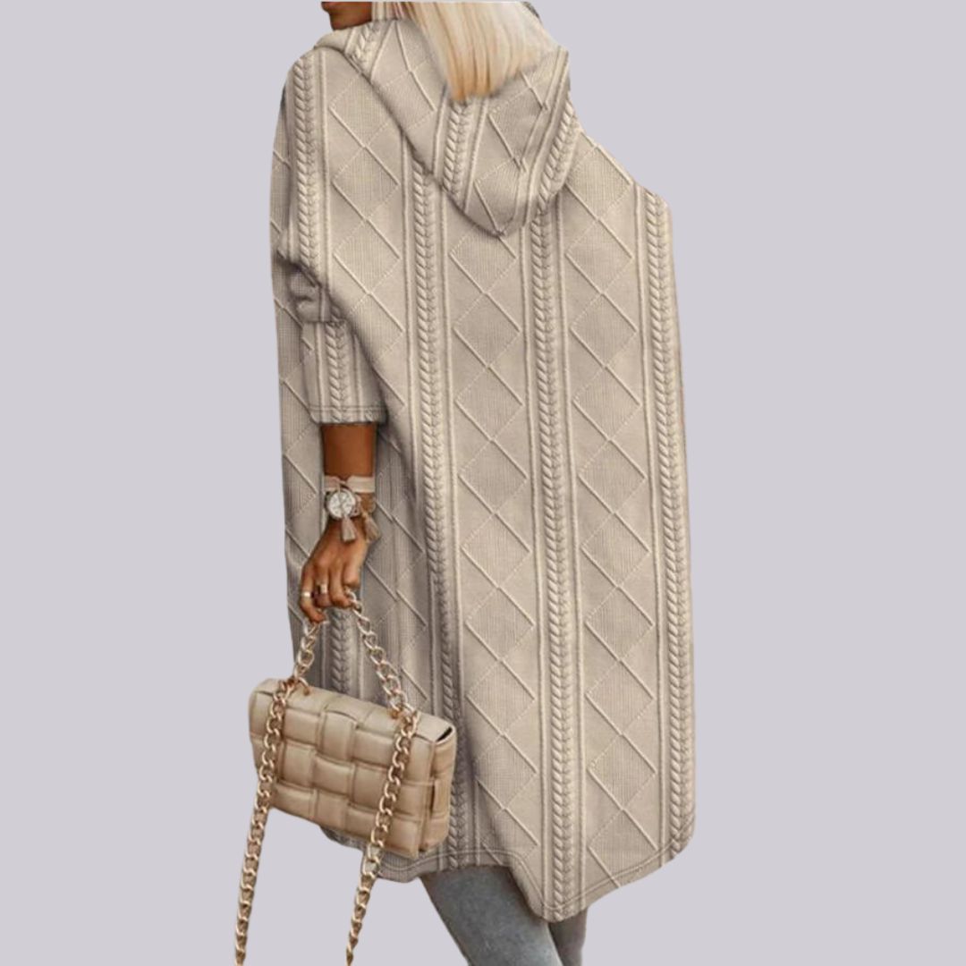 Stilla | Lang quiltet cardigan med hætte