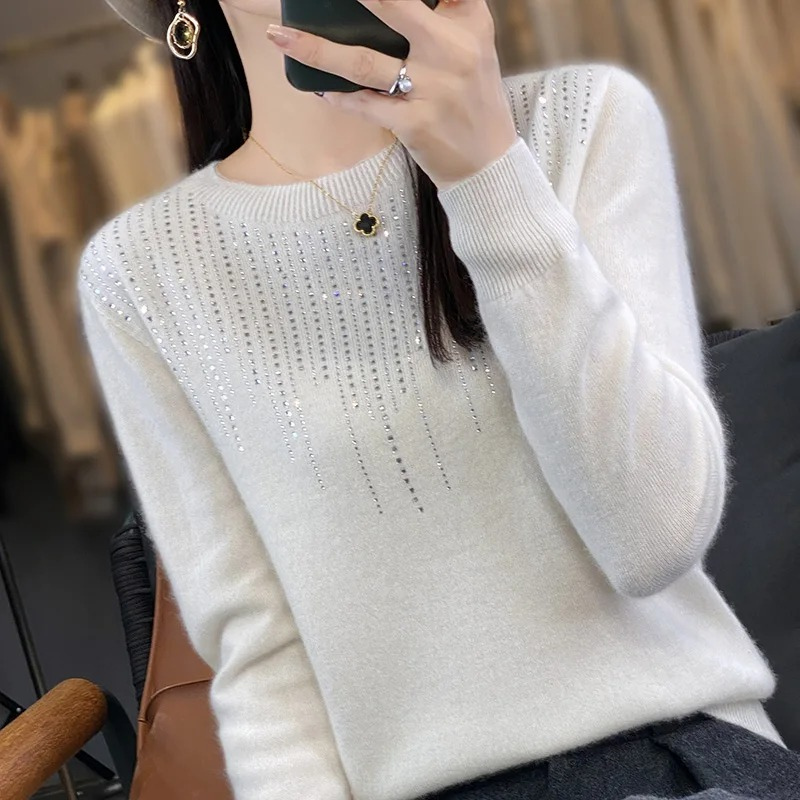 Stilla | Dame sweater i strik med glitrende detaljer