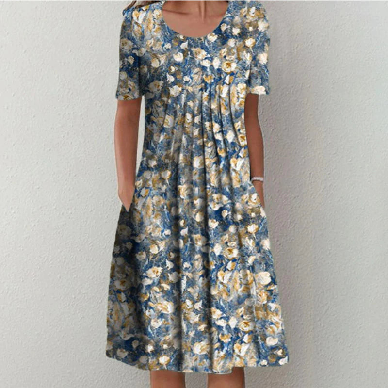 Stilla | Blomsterbroderet Elegant Kjole