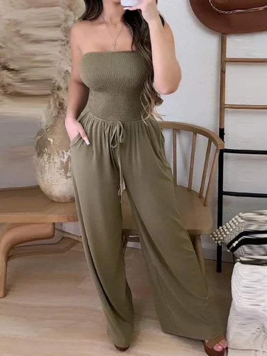 Stilla | Enkel skulderfri jumpsuit