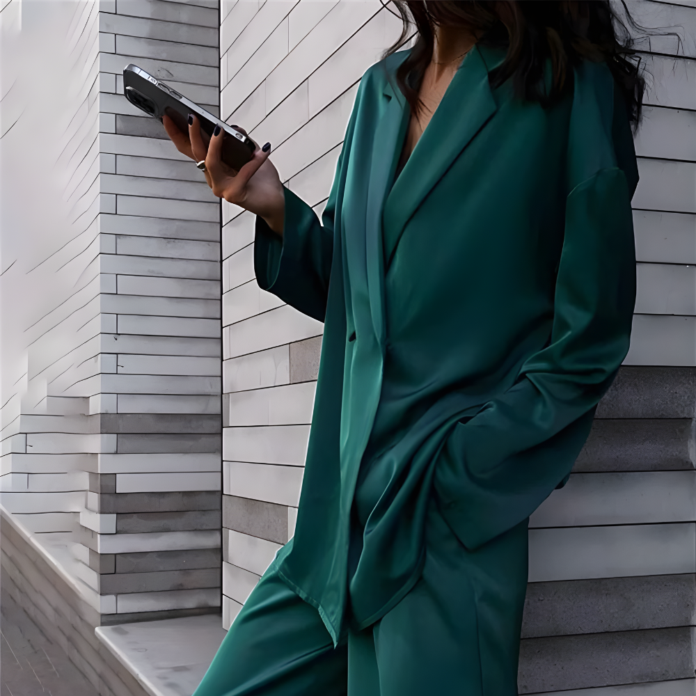 Stilla | Elegant Løst Skåret Bukser Med Oversize Blazer