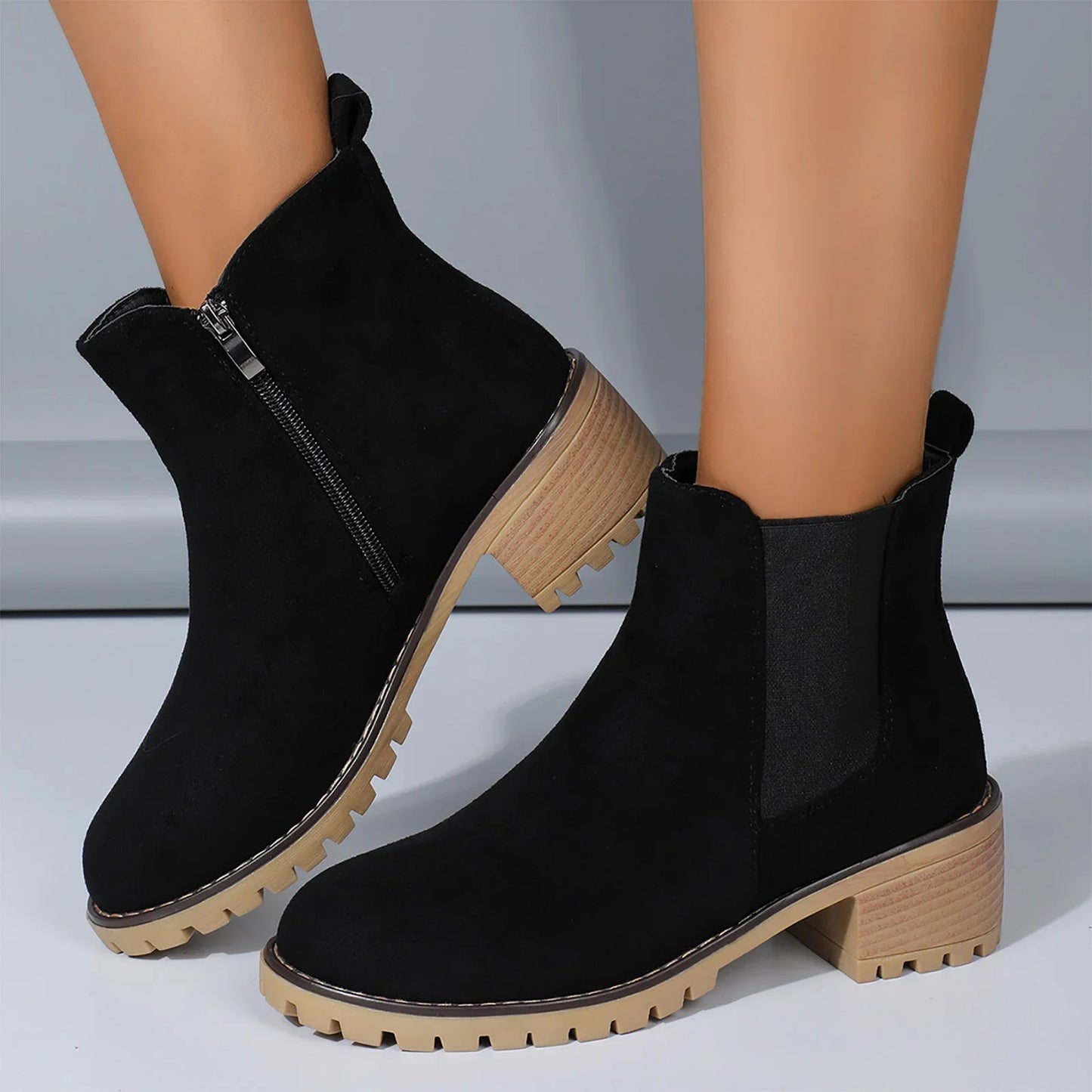 Stilla | High Chunky Heel Chelsea Ankelstøvler