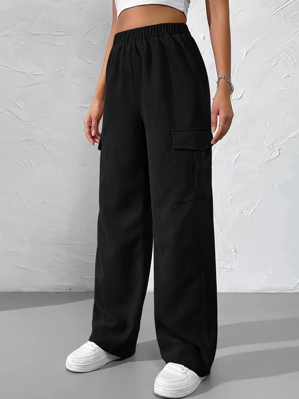 Stilla | Bred Cordstof Cargo Bukser