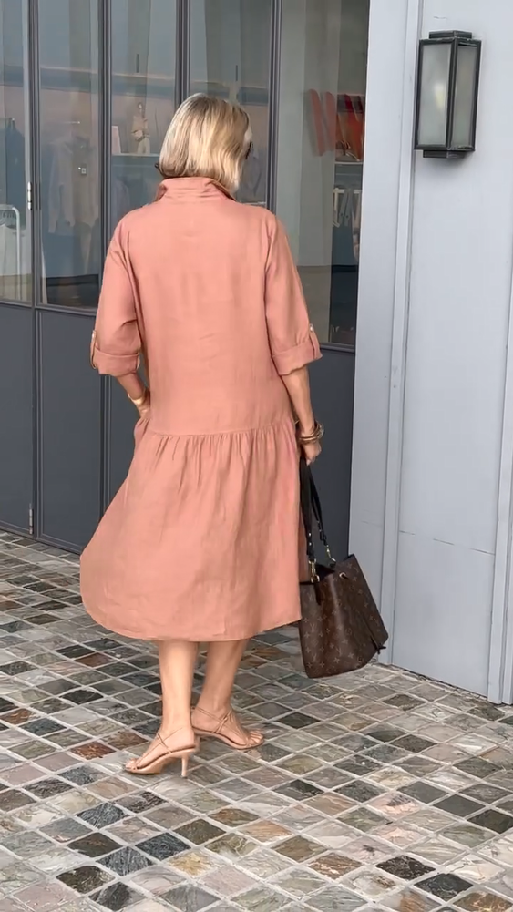 Stilla | Nyt Fashionabelt Linned- og Bomuldskjole til Damer