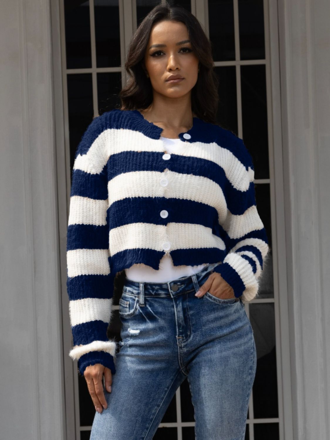Stilla | Knappet Op Droppet Skulder Cardigan