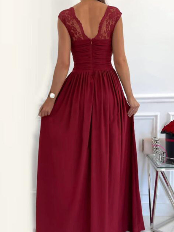 Stilla | Kjole Til Gravide for Patchwork Lace Side Split Without Back Elegante Maxi Dresses Dress
