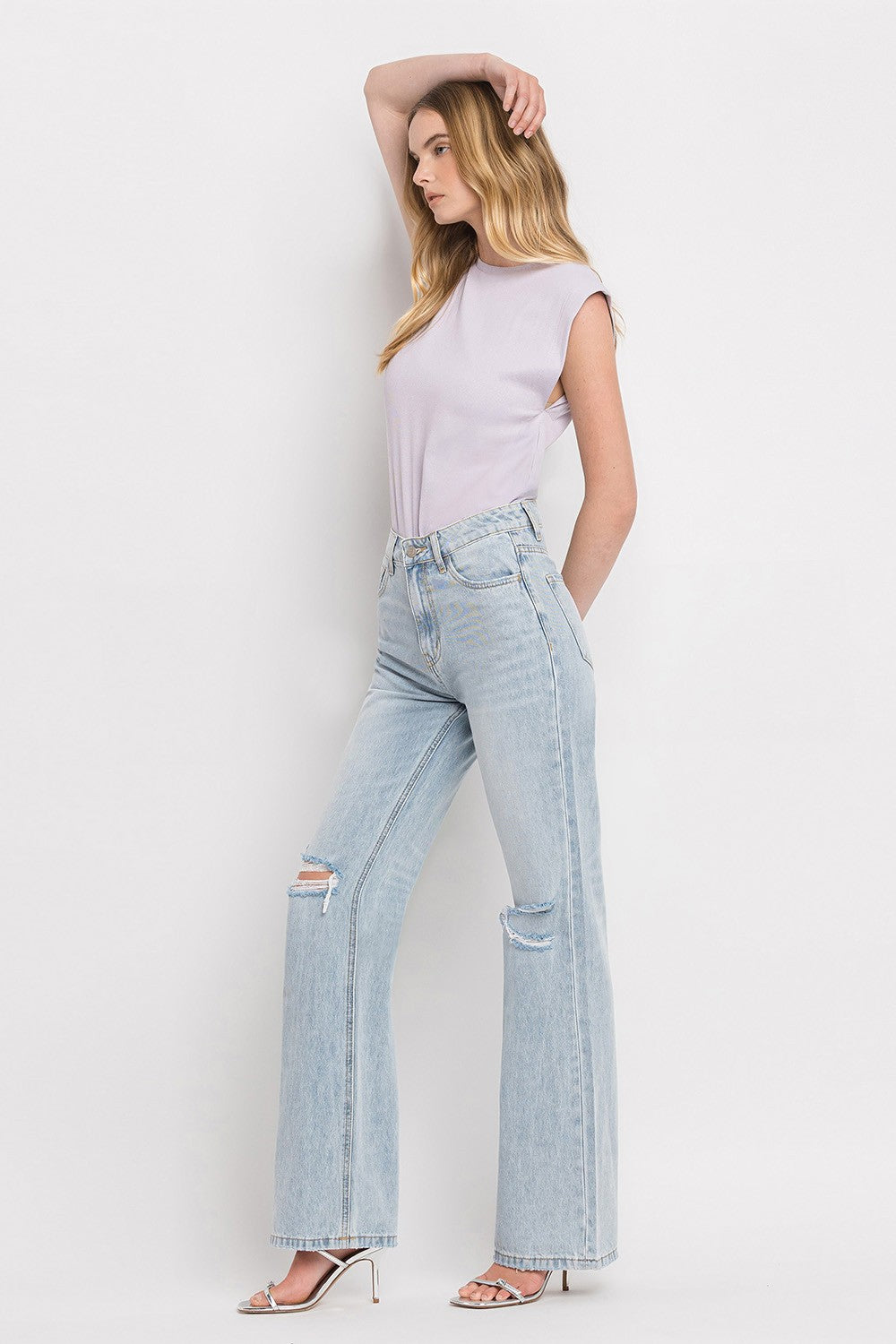 Stilla | by Flying Monkey 90'ernes Vintage Super Høj Talje Flare Jeans