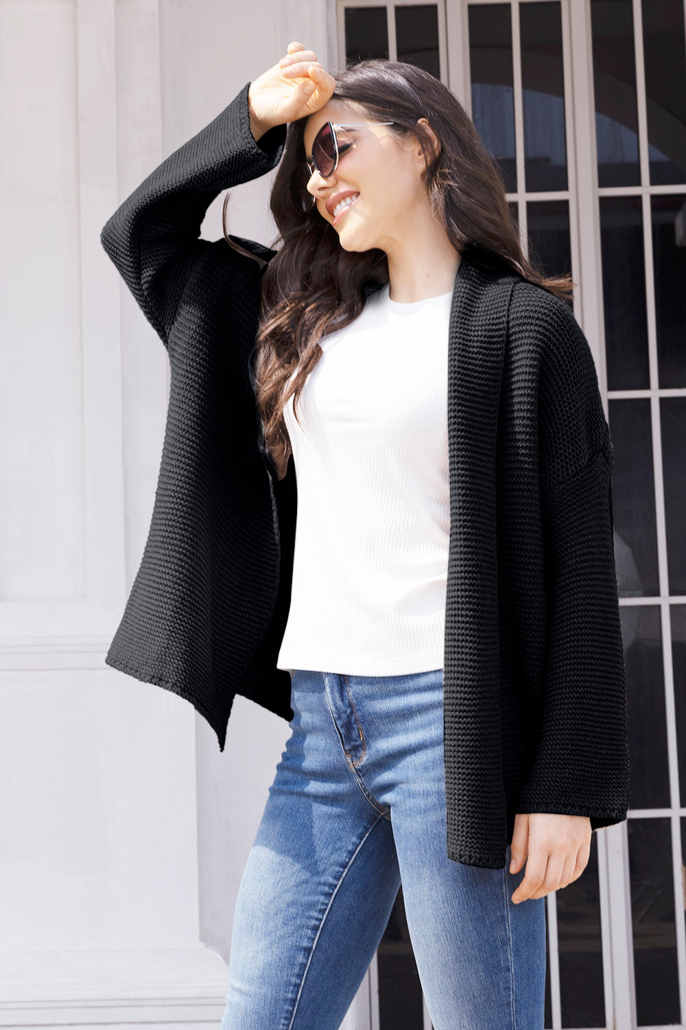 Stilla | Åben Front Langærmet Cardigan