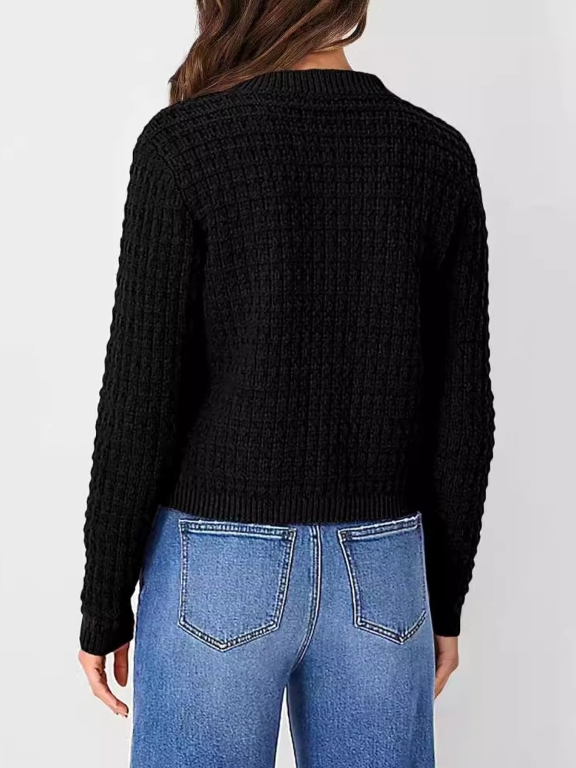 Stilla | Op Rund Hals Lange Ærmer Cardigan