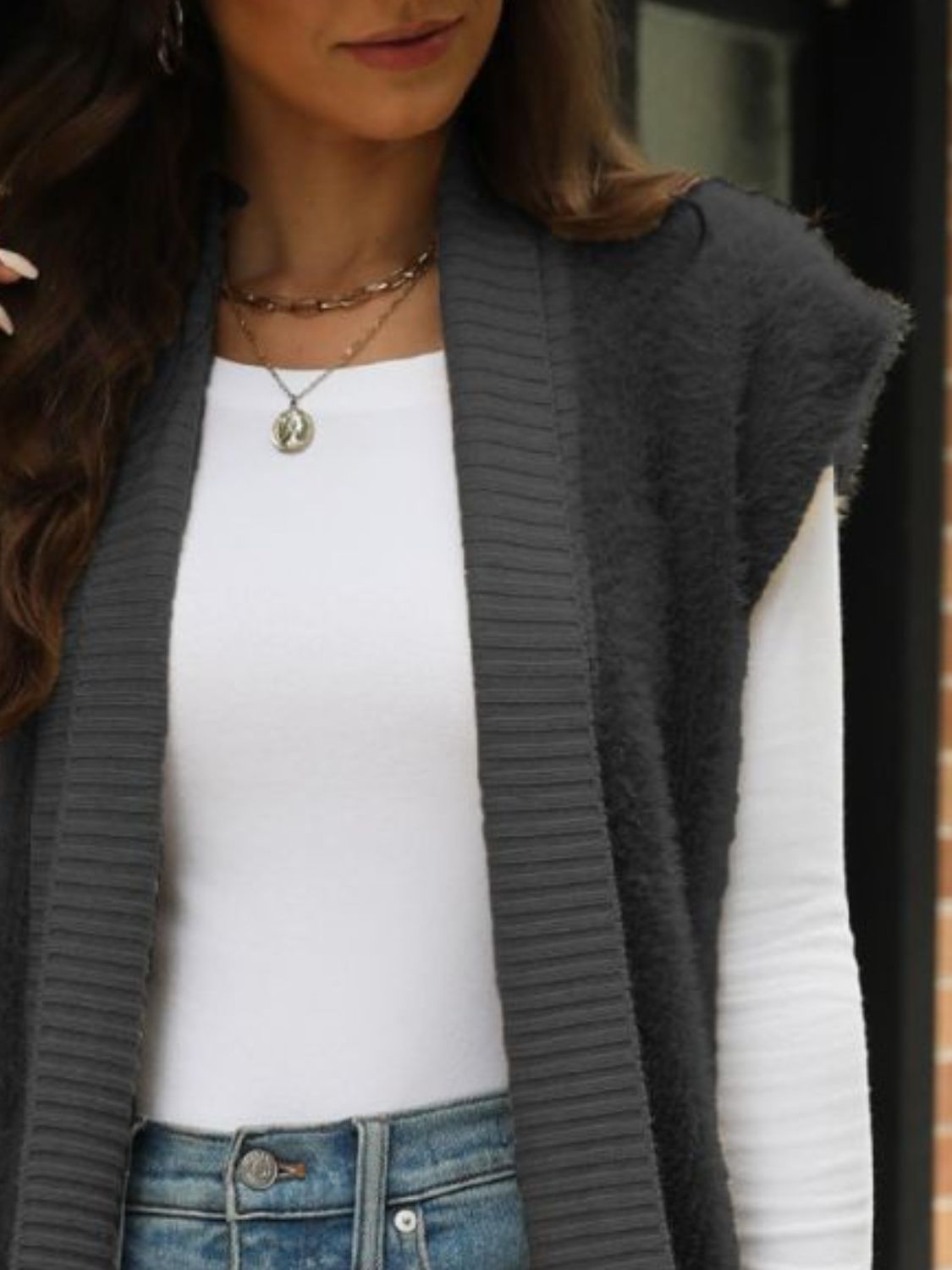 Stilla | Åben Front ærmeløs Cardigan