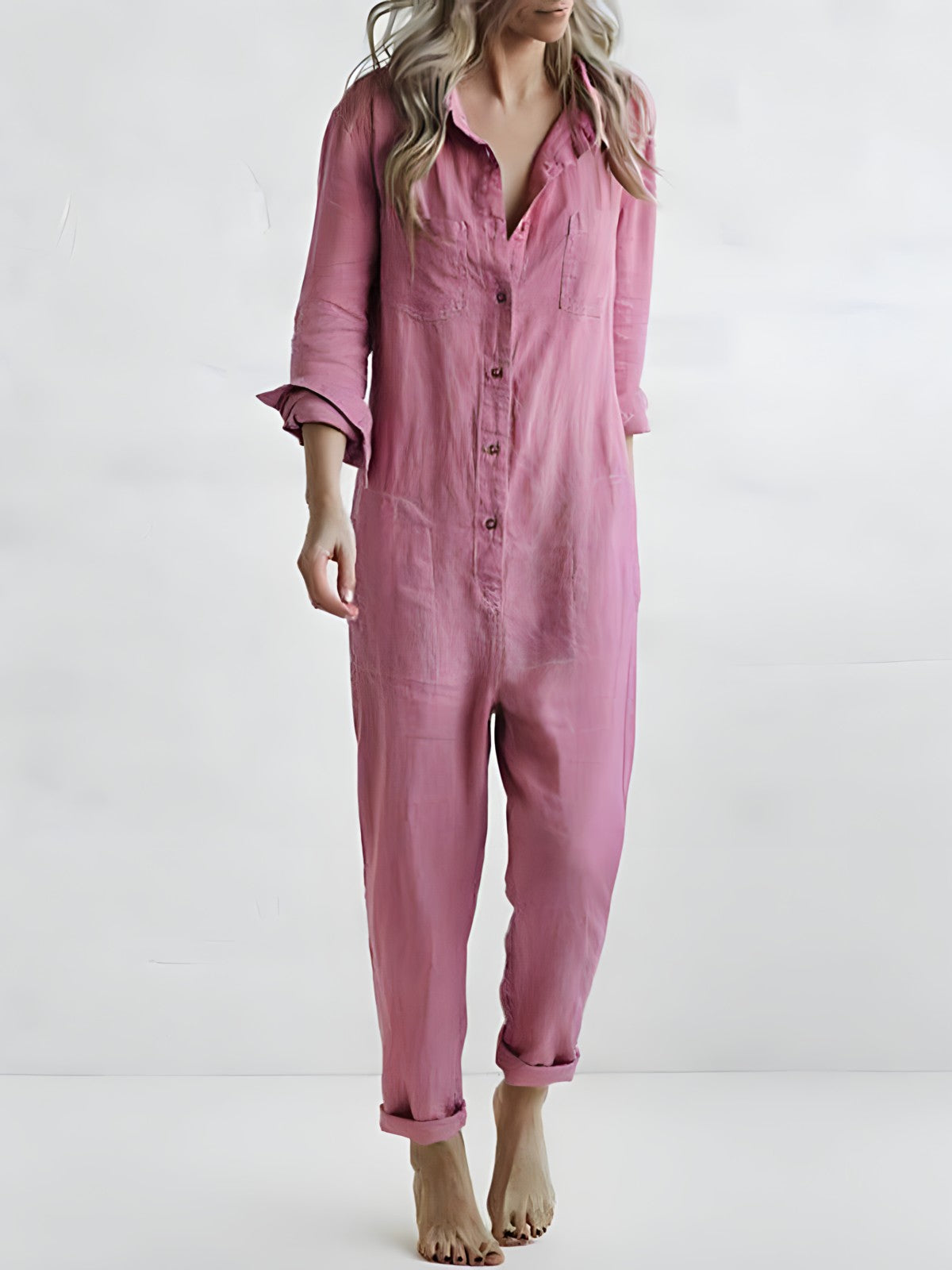 Stilla | Casual og Løs Jumpsuit Med Lange Ærmer