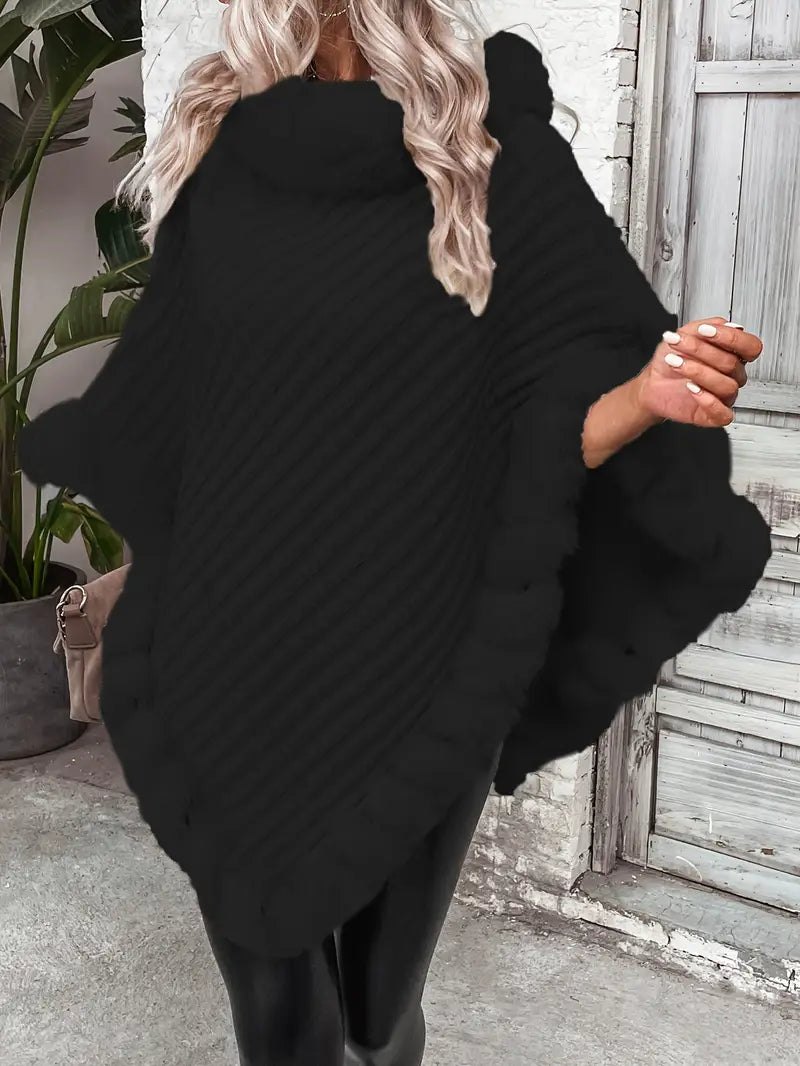 Stilla | Striktrøje Poncho-stil