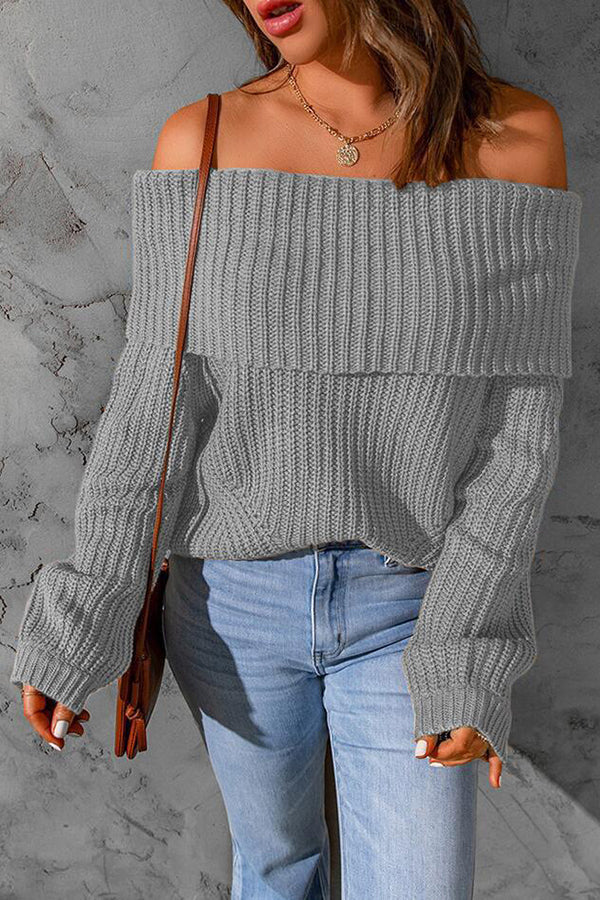 Stilla | Curl up and Get Cozy Off Shoulder Strik Trøje