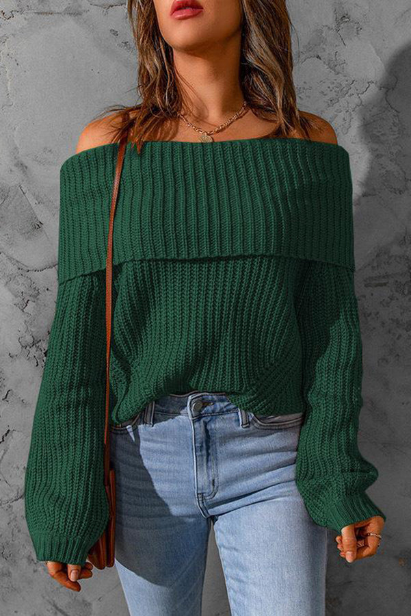 Stilla | Curl up and Get Cozy Off Shoulder Strik Trøje