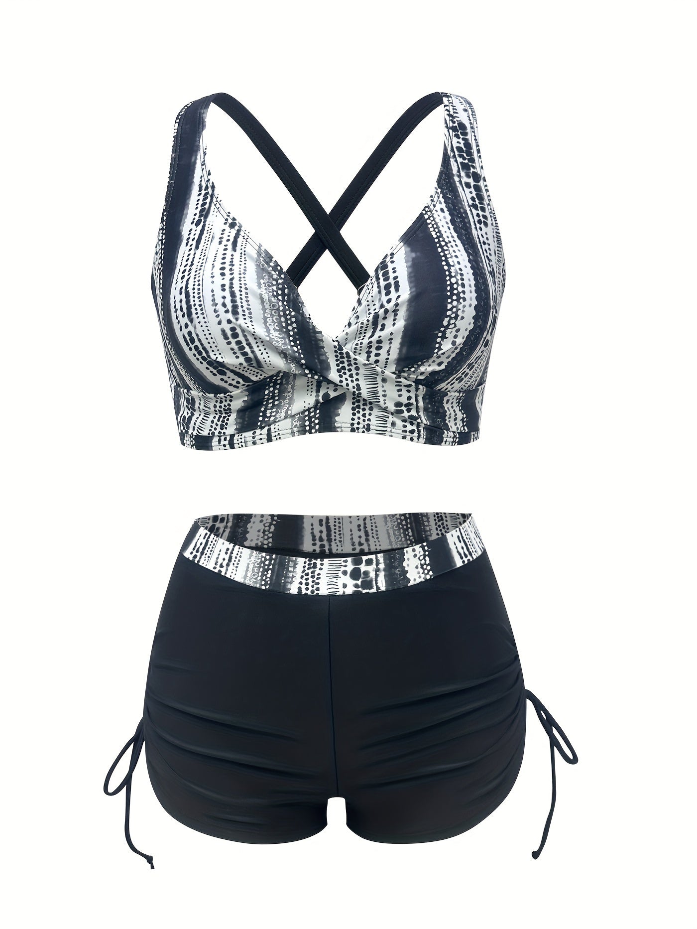 Stilla | Strandbikini Sæt 2 Delt High Waist Trusser, Elastic Og Behagelig Til Stranden