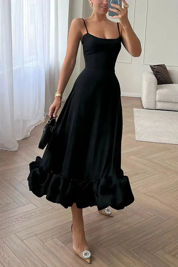 Stilla | Girl Flounce Bustier Banket Fest Midi Kjole