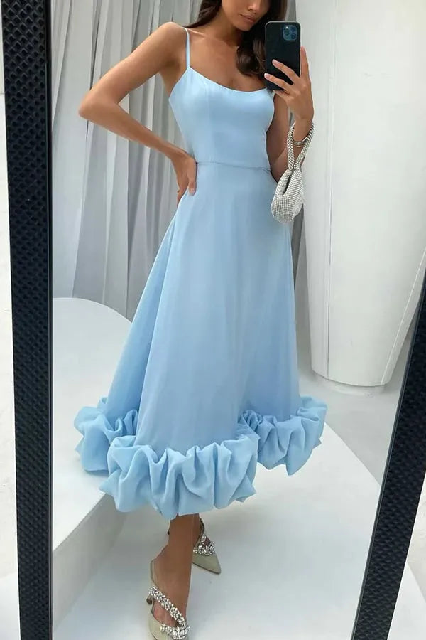 Stilla | Girl Flounce Bustier Banket Fest Midi Kjole