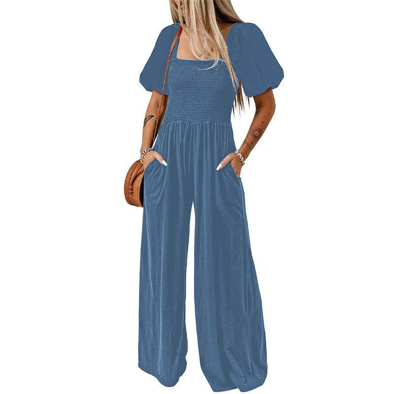 Stilla | Kvinders Firkantet Krave Kortærmet Jumpsuit
