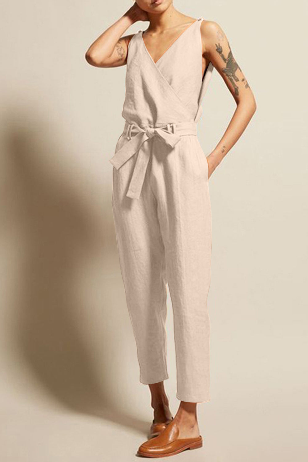 Stilla | Størrelse Surplice Ærmeløs Jumpsuit