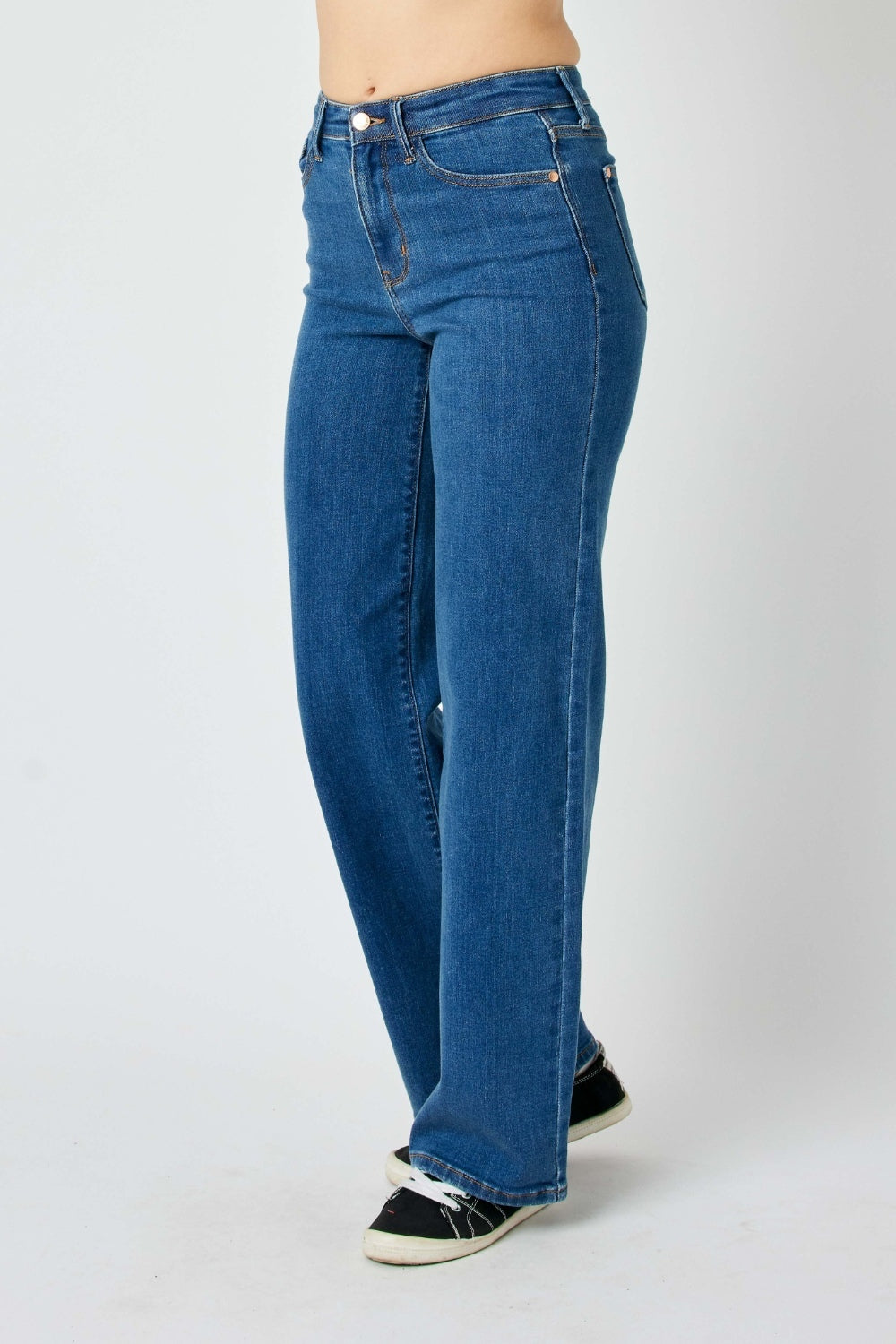 Stilla | Blå Fuld Størrelse Høj Talje Straight Jeans