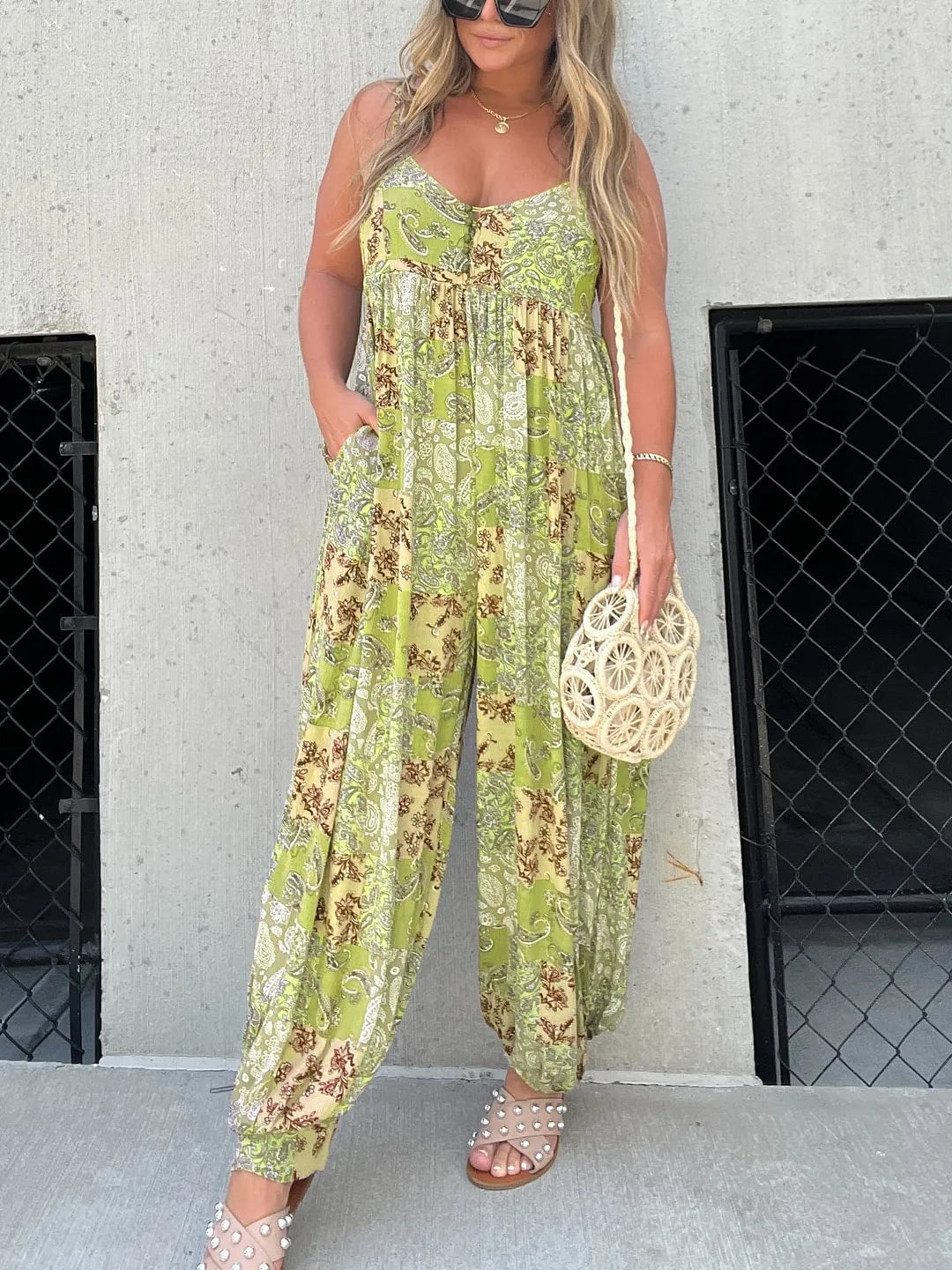 Stilla | Casual Jumpsuit med Patchworktryk