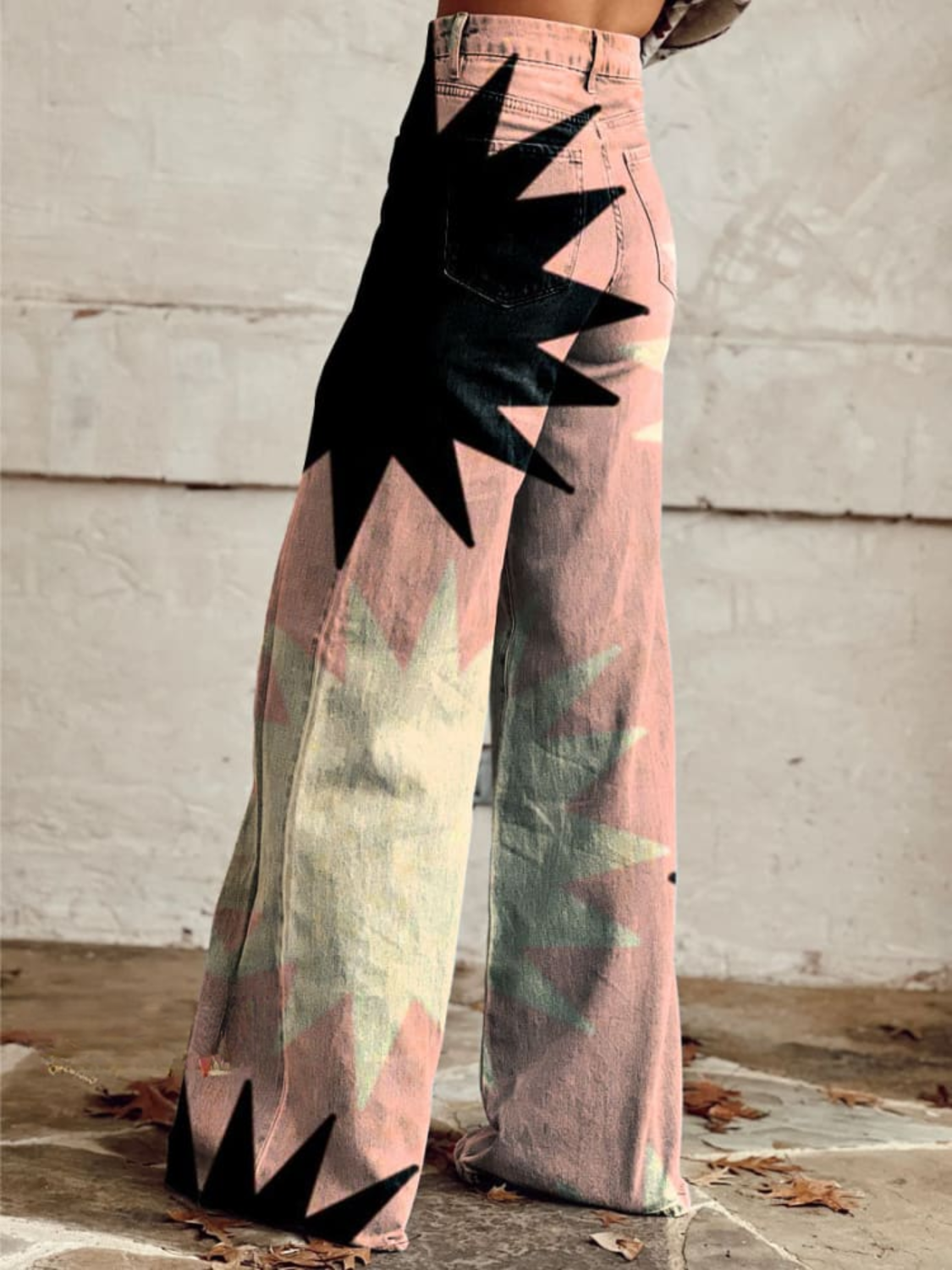 Stilla | Pink Explosion Bukser Brede Ben, Stilfulde & Behagelige Dame
