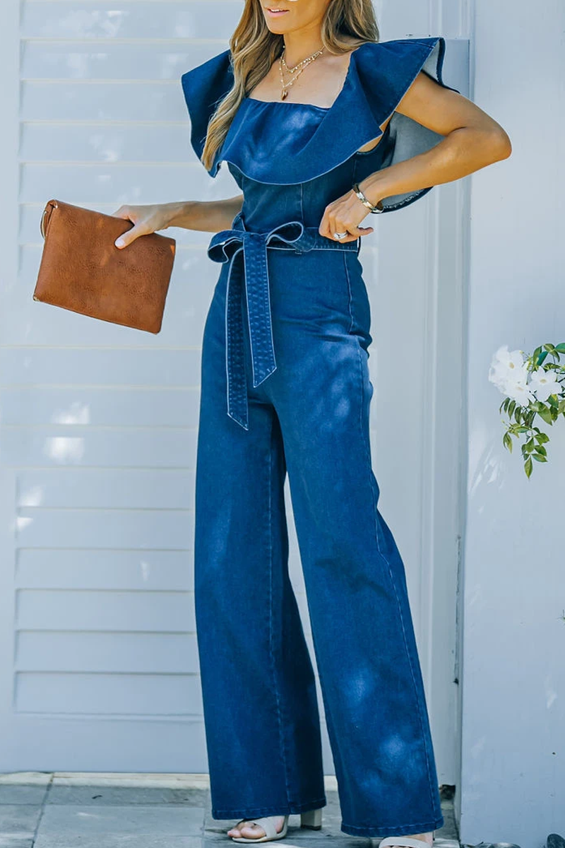 Stilla | Off the Shoulder Denim Jumpsuit