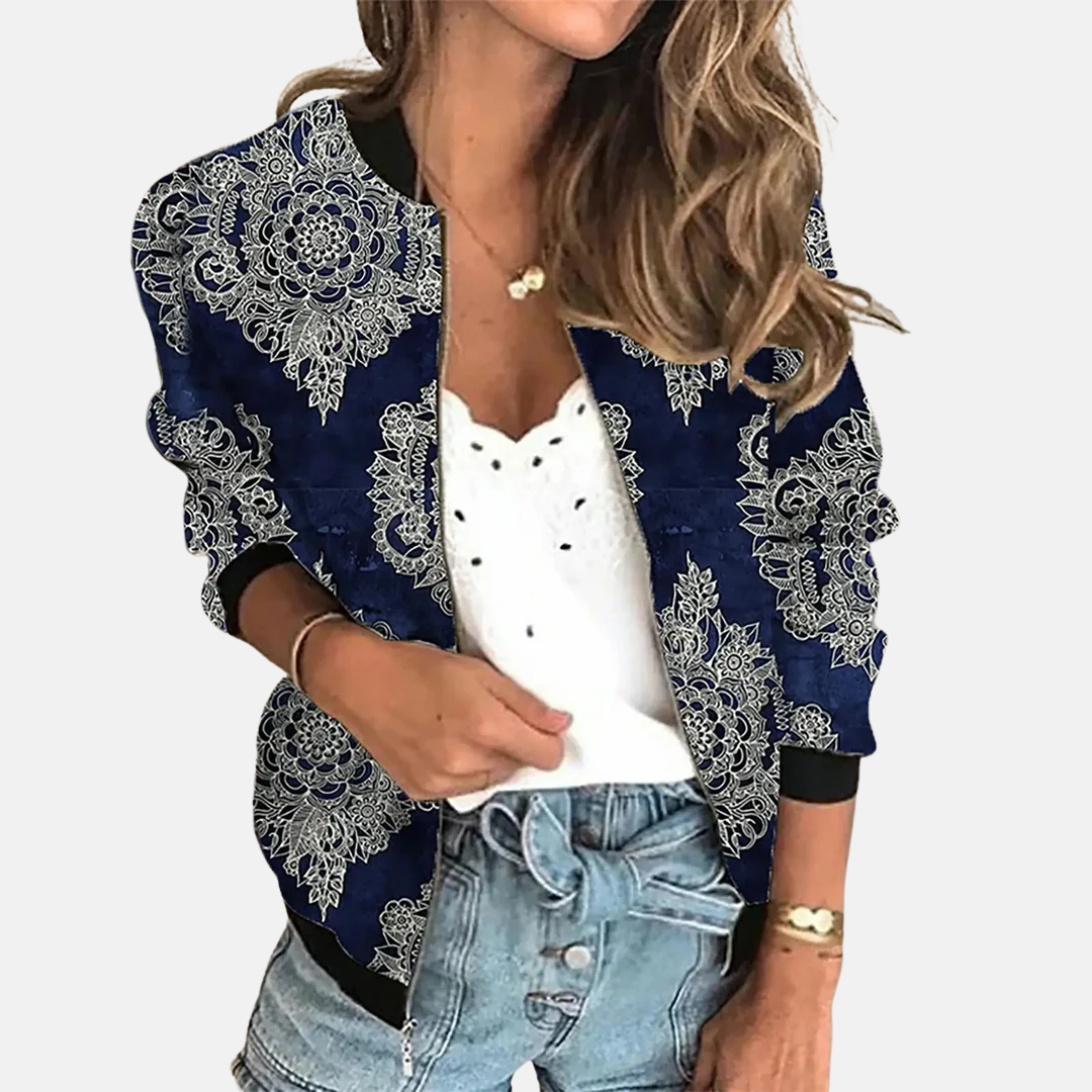 Stilla | Retro Print Kort Jakke