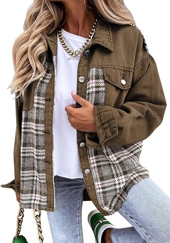Stilla | Plaid Cotton Jacket Til Kvinder Boyfriend Overstørrelse Fit