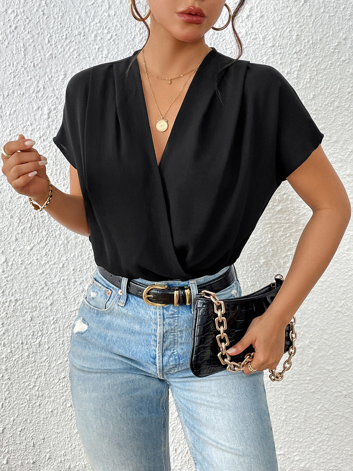 Stilla | Kortærmet Rynket Bodysuit