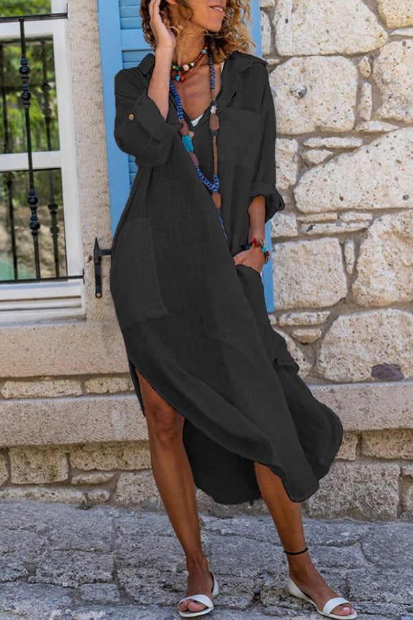 Stilla | V-hals Lommer Slids Kaftan Kjole