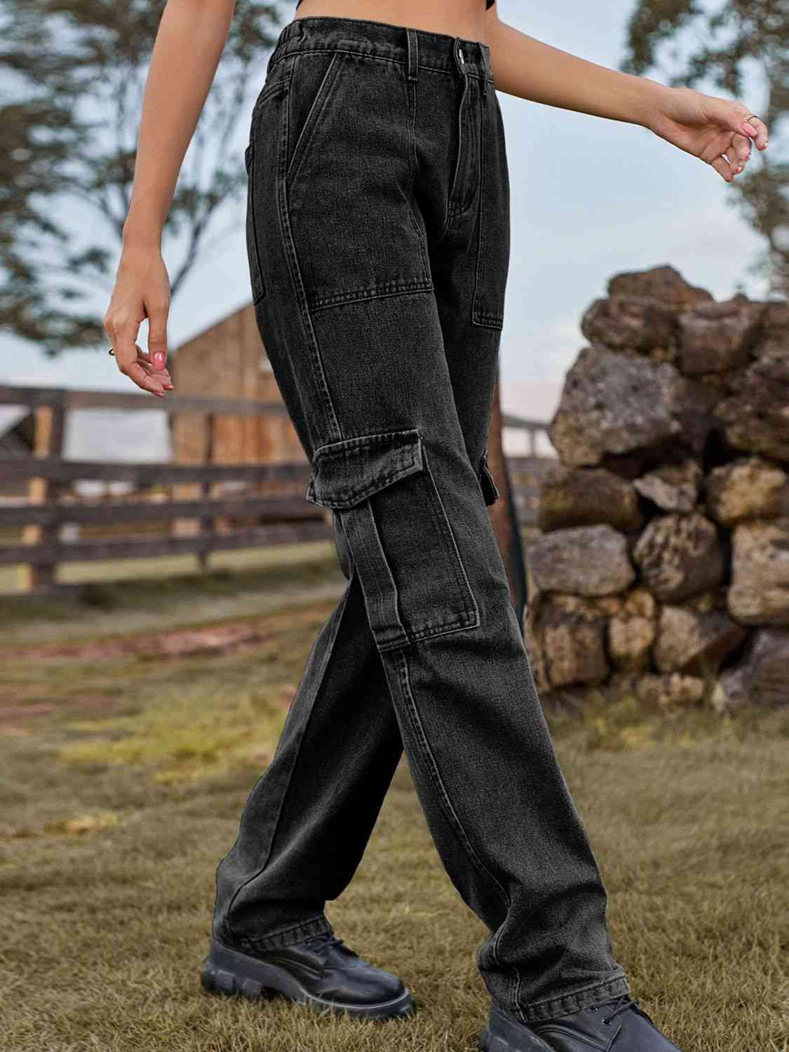 Stilla | Talje Cargo Jeans