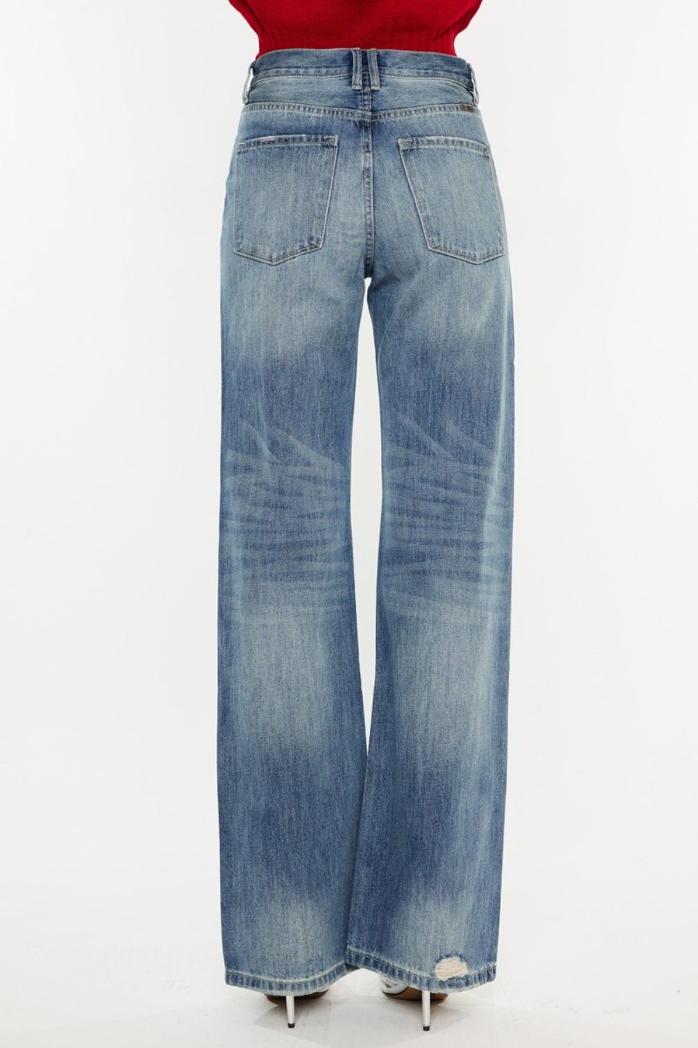 Stilla | Distressed Høj Talje Bootcut Jeans