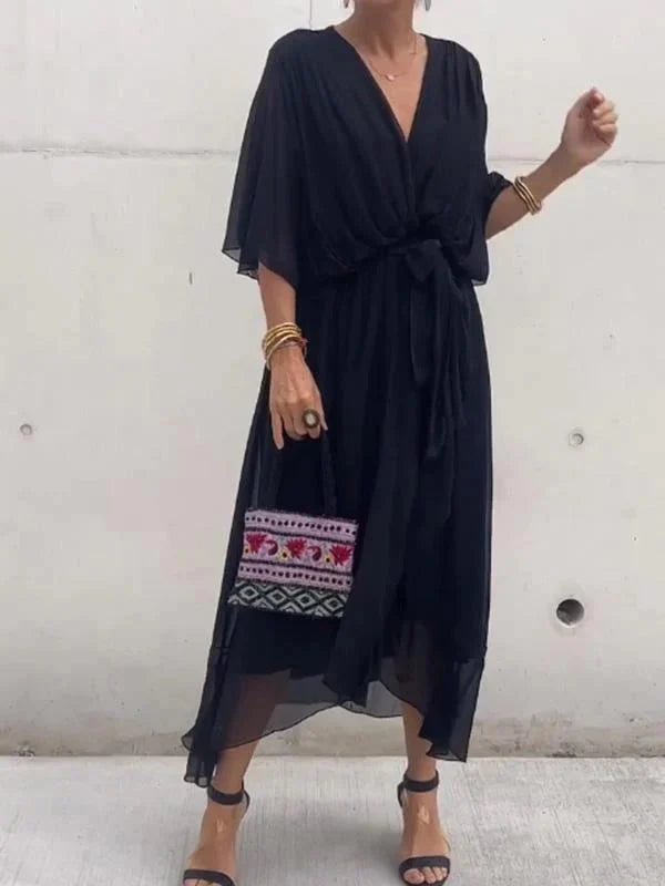 Stilla | Elegant Chiffon Midi Kjole