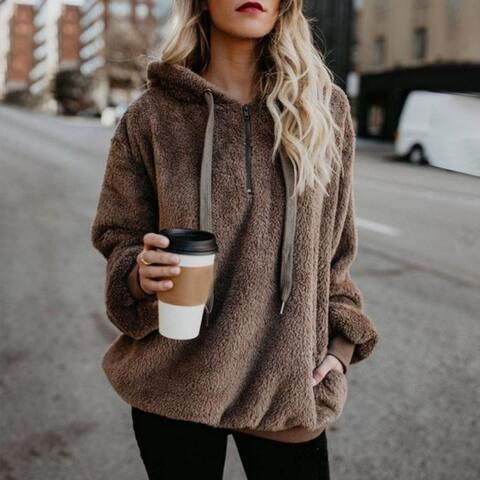 Stilla | Stilfuld Og Hyggelig Fluffy Fleece Hættetrøje Til Kvinder