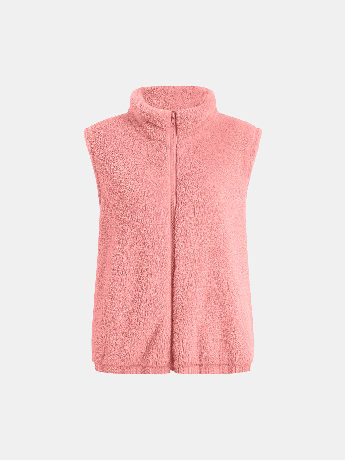 Stilla | Plush Vest Kapotte med Lynlås og Store Lommer
