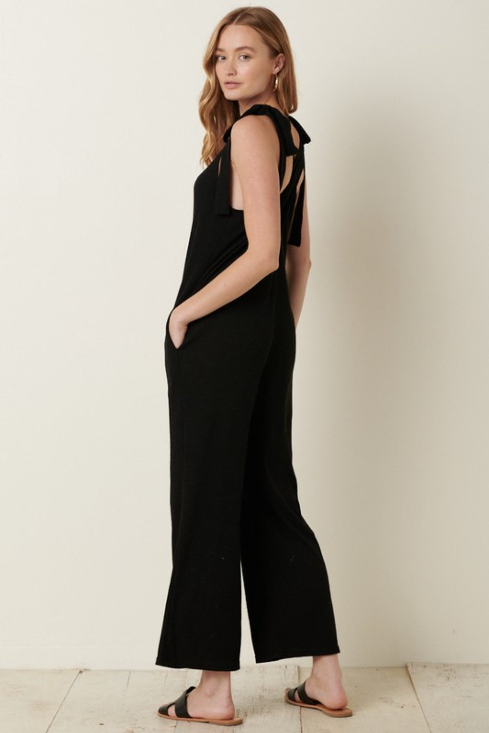 Stilla | Ribstrik V-hals Krydsrygs Jumpsuit