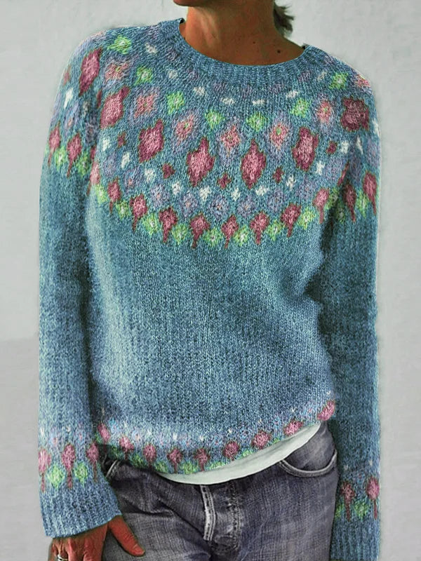 Stilla | Geometrisk Sweater med Kontrastprint