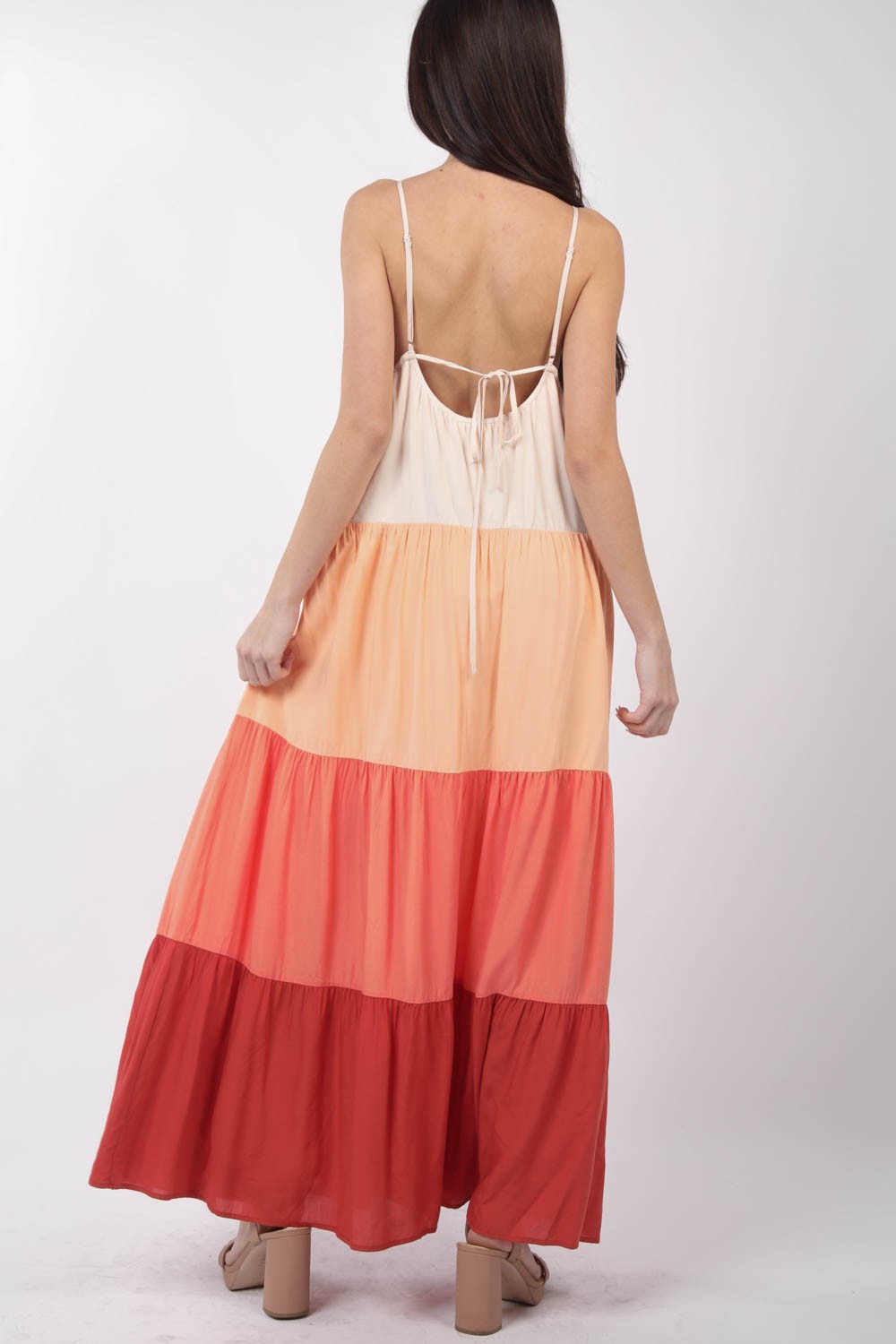 Stilla | J Farveblok Tiered Maxi Cami Kjole