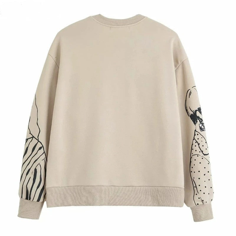 Stilla | Løs Sweater Med Uldprint