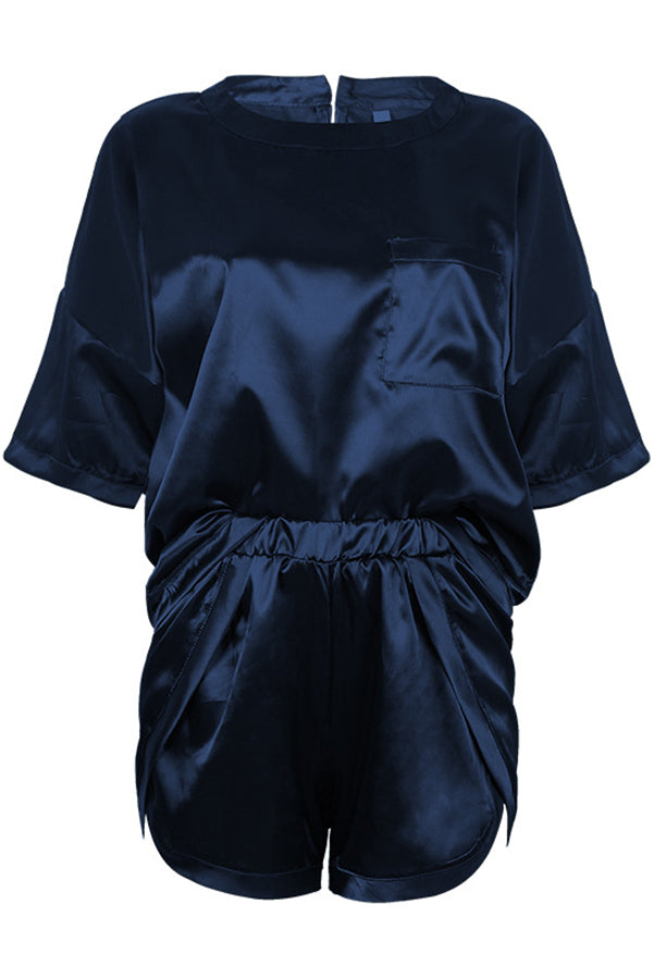 Stilla | Queen of Comfort Satin Lounge Shorts Sæt
