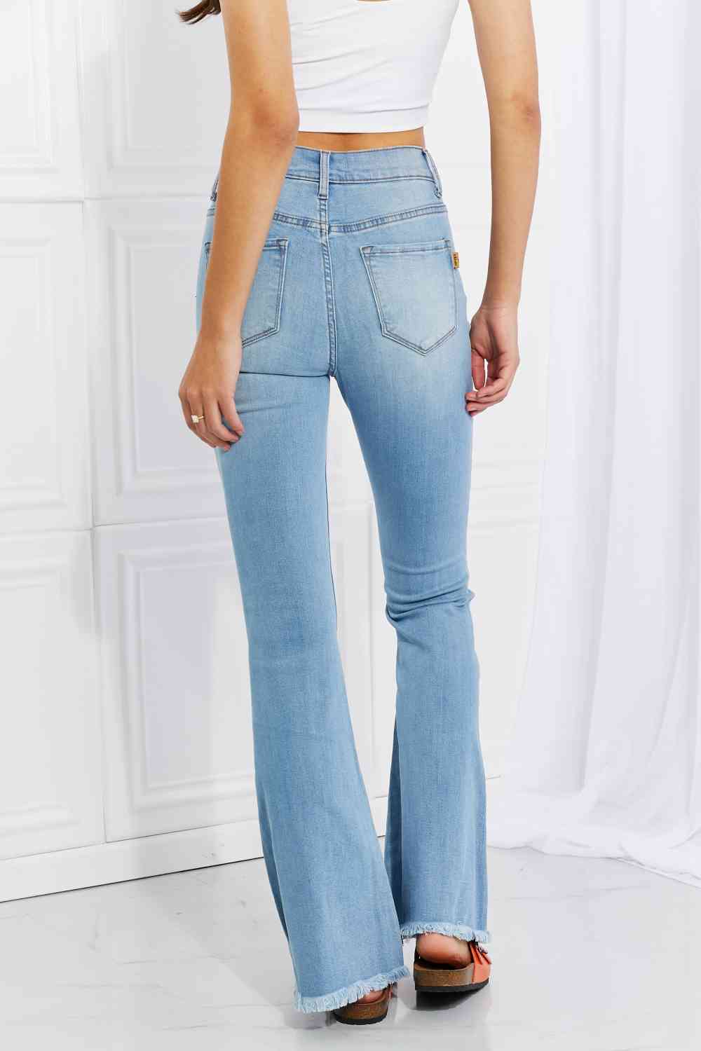 Stilla | Miu Full Size Jess Button Flare Jeans