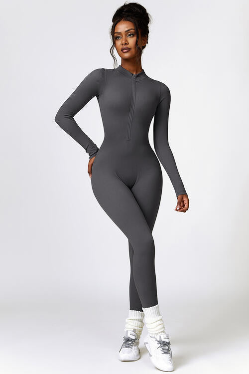 Stilla | Zip Langærmet Aktiv Jumpsuit