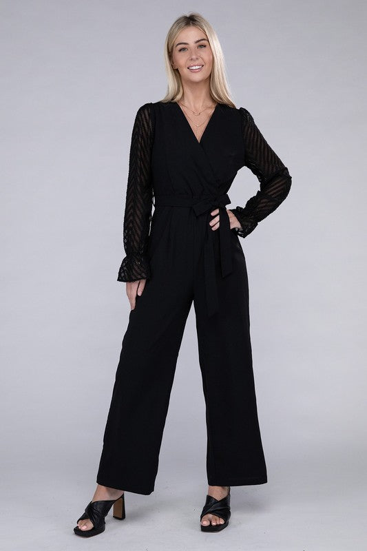 Stilla | Ærme Og Bred Ben Jumpsuit