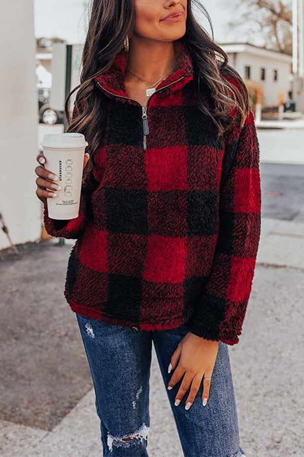 Stilla | Hyggelige Ferieforslag Sherpa Plaid Pullover