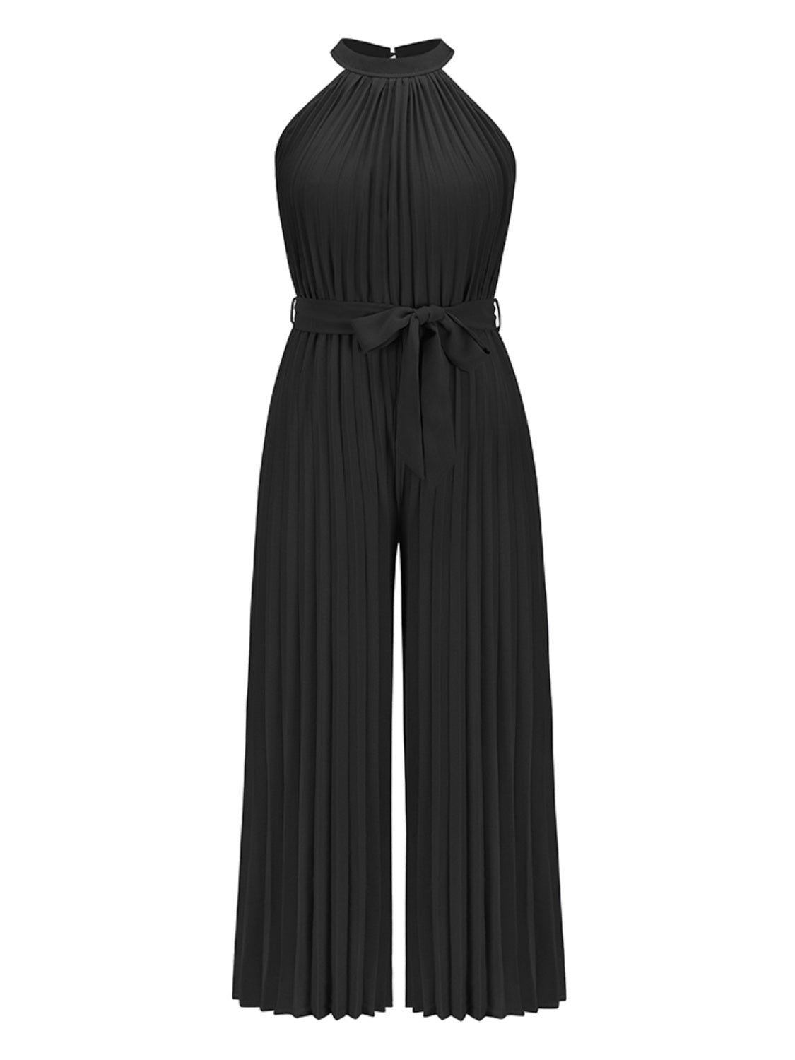 Stilla | Bundet Plisseret Ærmeløs Jumpsuit