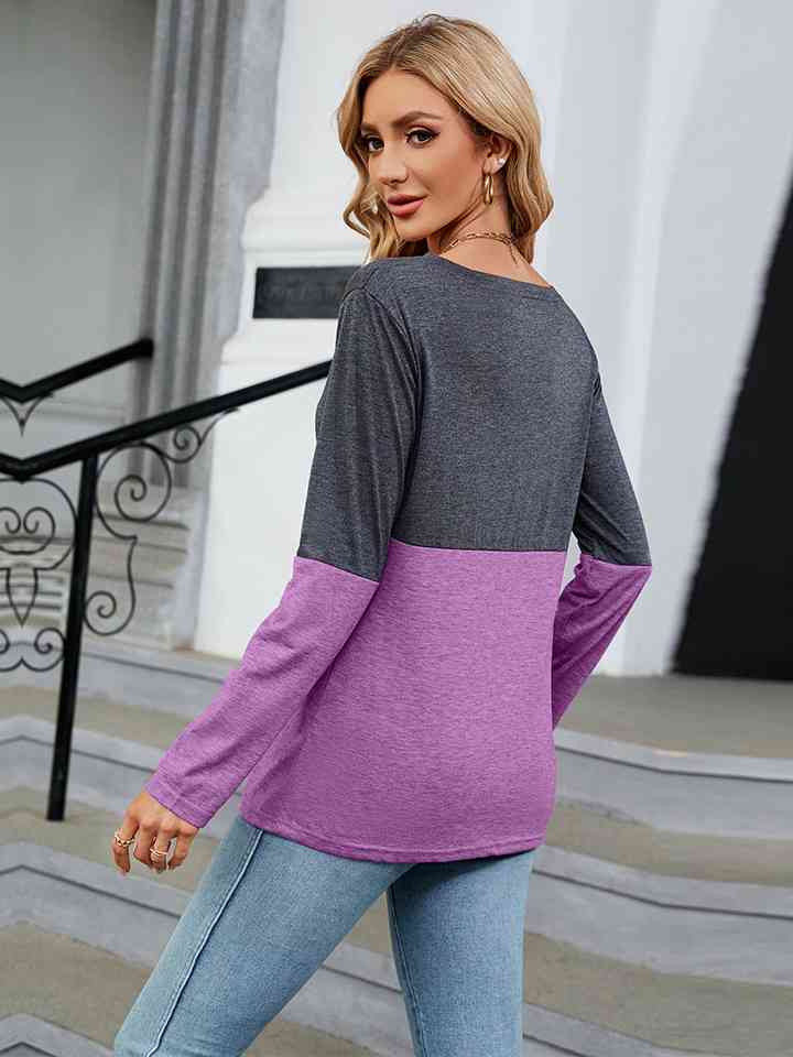 Stilla | Neck Langærmet T-shirt To-tone