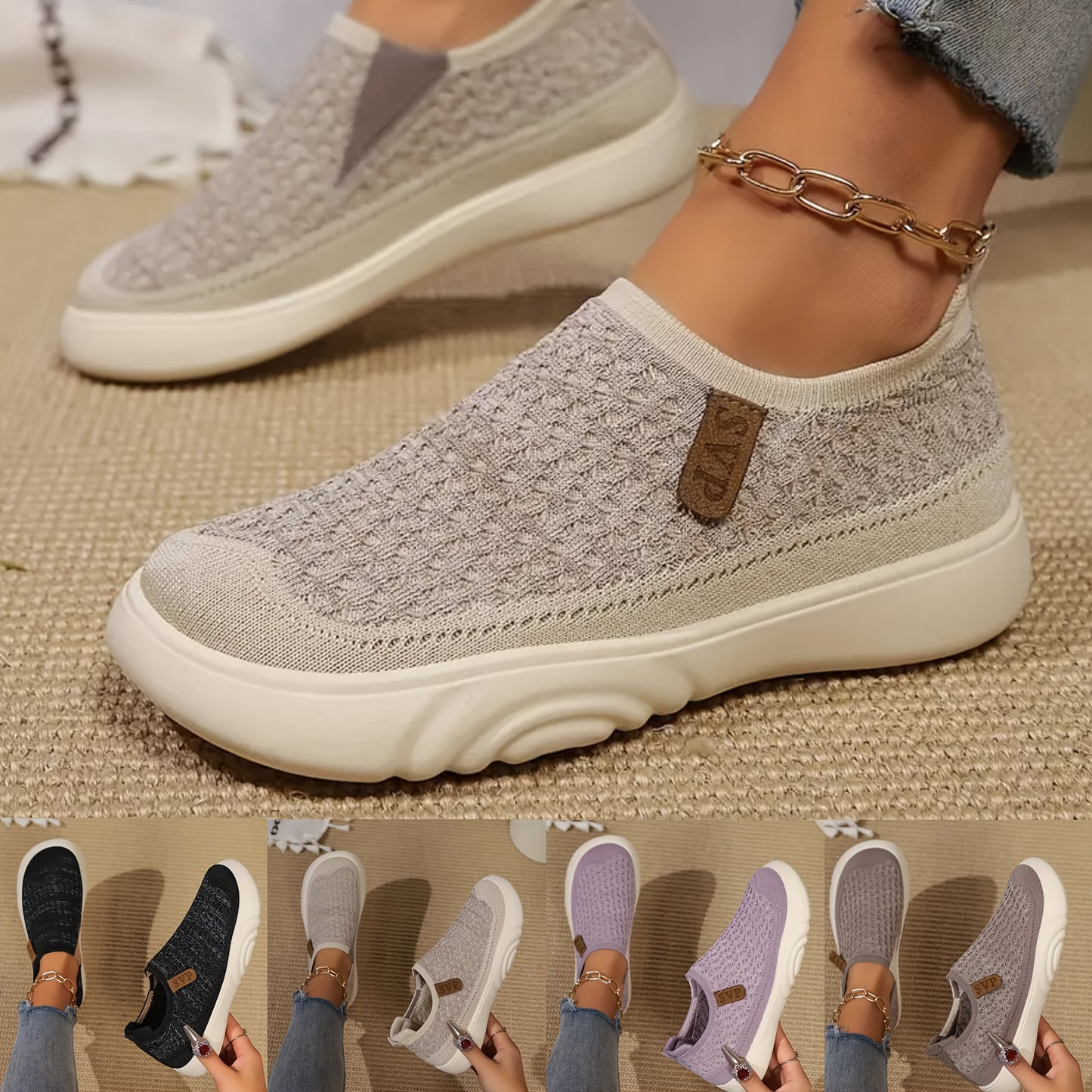 Stilla | Sommer Loafers Til Damer Åndbare Slip on Sko Med Blød Sål