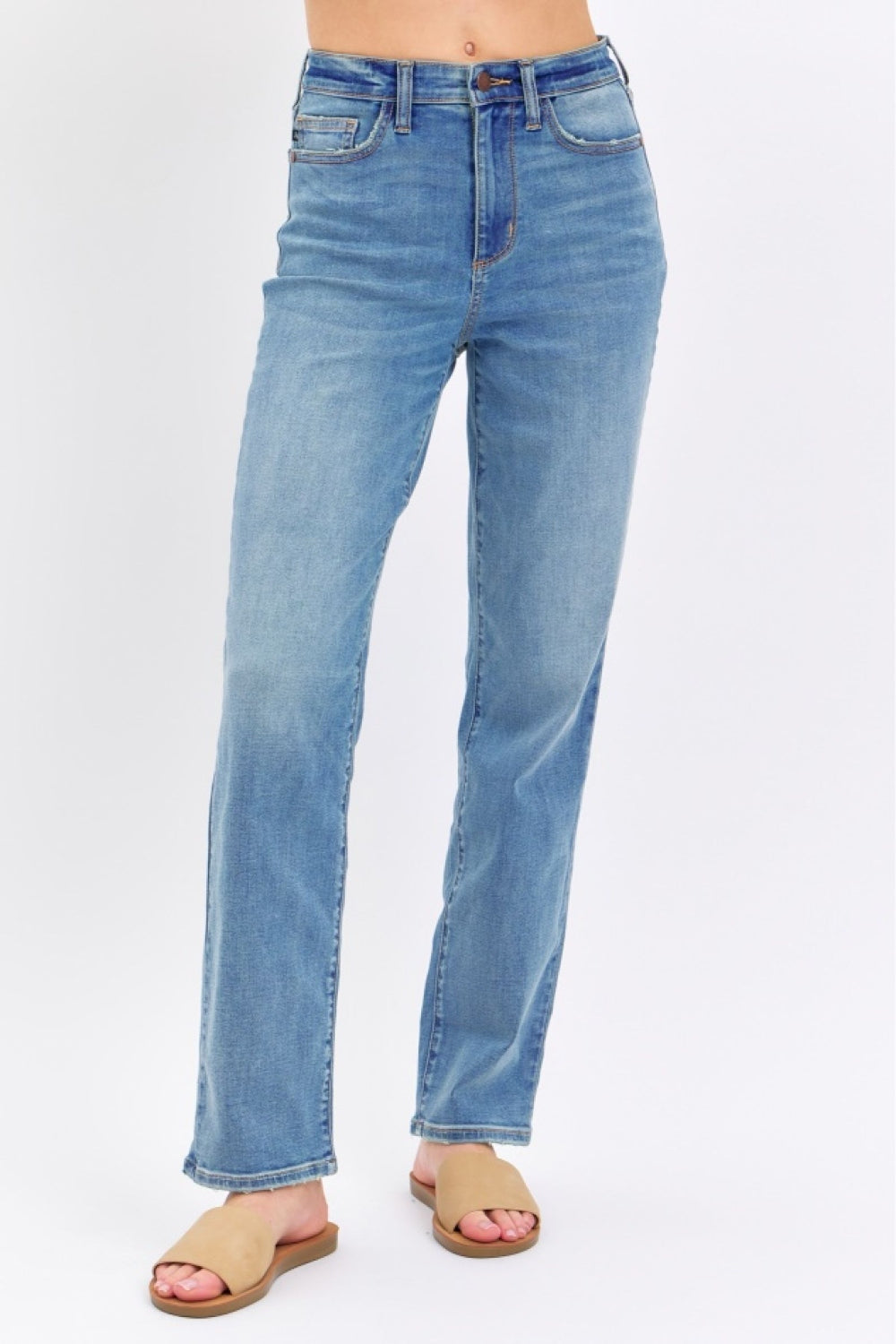 Stilla | Blå Fuldt Størrelse Høj Talje Lige Jeans