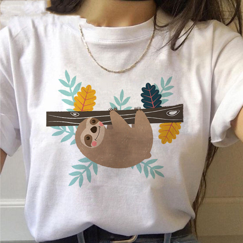 Stilla | Kawaii Sloth Printed T|shirt